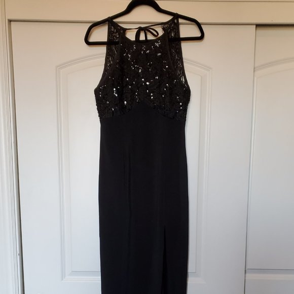 Black Formal Women Dress size 9-10- Sequin top - Picture 1 of 7